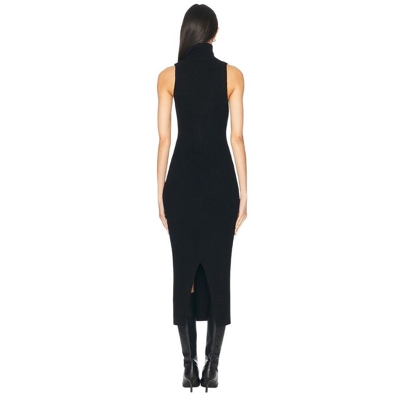 Enza Black Wool Cashmere Turtleneck Dress - Picture 3 of 6